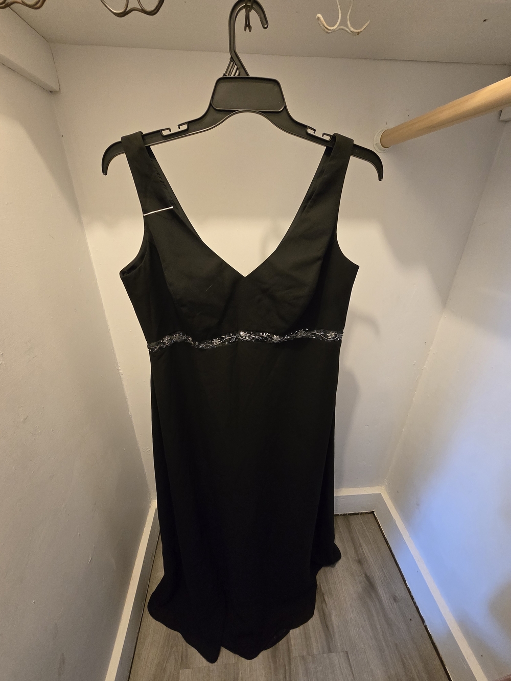 Michaelangelo Dress Womens Size 10 Formal Black Sleeveless Maxi Beaded Jeweled
